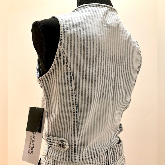 Re Generation by Celebrity Pink Denim Strip Vest - Picture 4 of 6